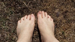 The earth is warm and toes need polish! 